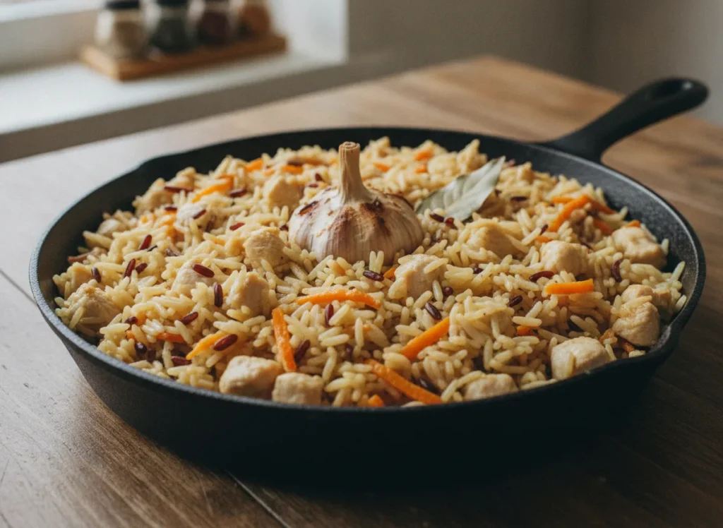 Плов с куриной грудкой, приготовленный не в казане, а в обыч — главный