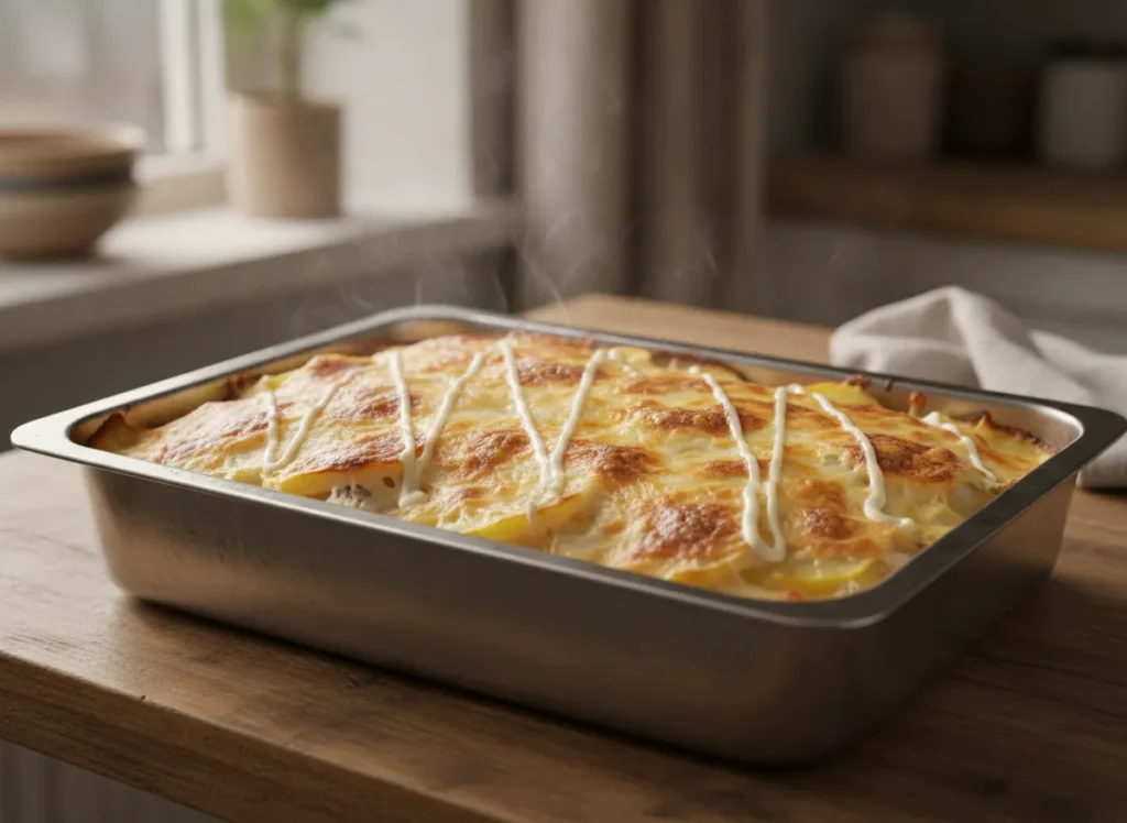 Запеканка на противне: слой картофеля соломкой/кружочками с  — главный