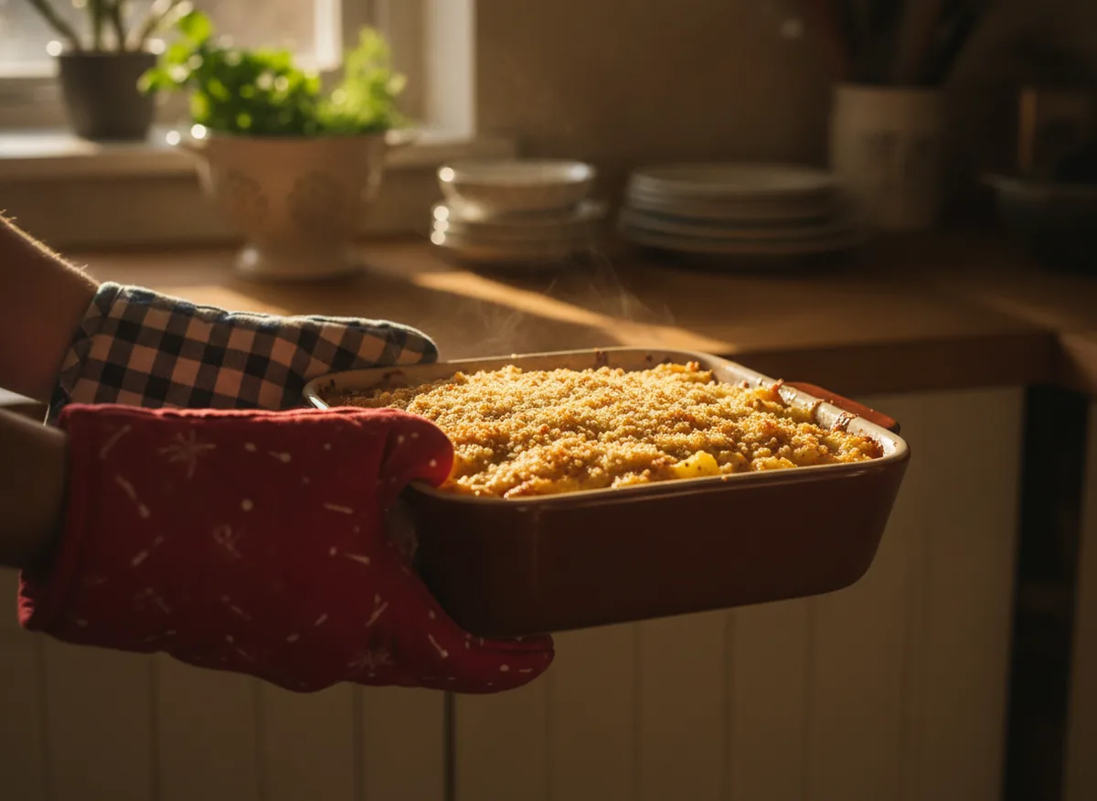 Картофельная запеканка с румяной сырной корочкой в форме
